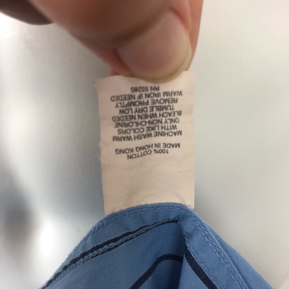 Express Design Studio Men’s Dress Shirt Blue Stripe Classic Fit Size M 15-15.5 - Picture 12 of 13